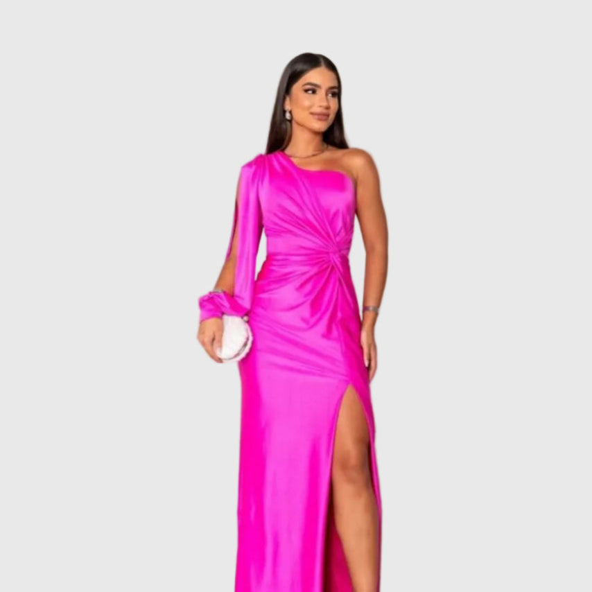 Malwina | Elegancka zwiewna wieczorowa sukienka maxi - widok 11