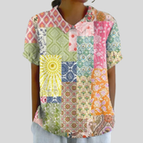 Top w kwiaty, elegancki komfort S | Iwona Warszawa