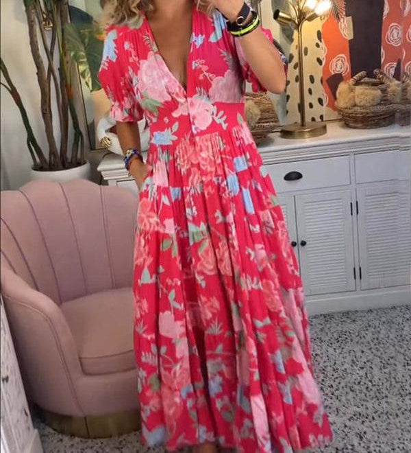 Floriana - Sukienka w żywe kwiaty - widok 2