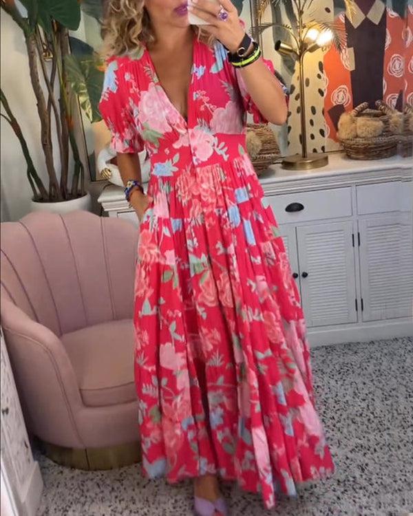 Floriana - Sukienka w żywe kwiaty - widok 2