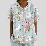 Top w kwiaty, elegancki komfort S | Iwona Warszawa