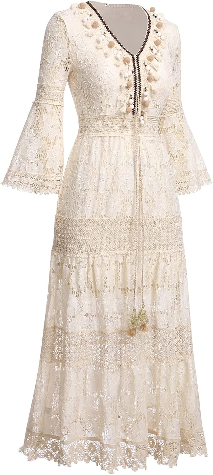 Amary - Koronkowa sukienka boho - widok 2