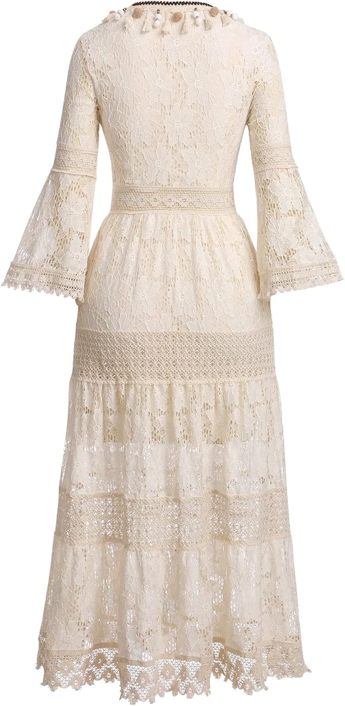Amary - Koronkowa sukienka boho - widok 3