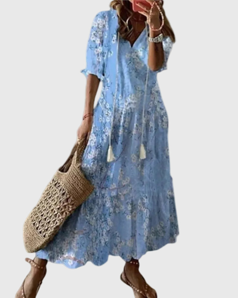 Amalia | Letnia sukienka maxi boho w stylu vintage - widok 5