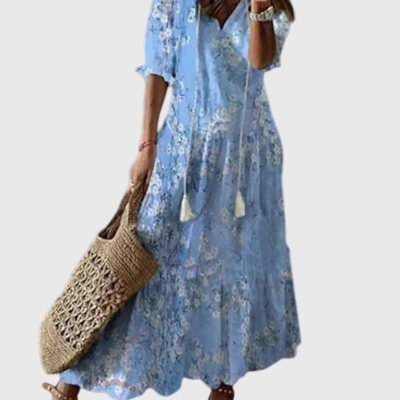 Amalia | Letnia sukienka maxi boho w stylu vintage - widok 5