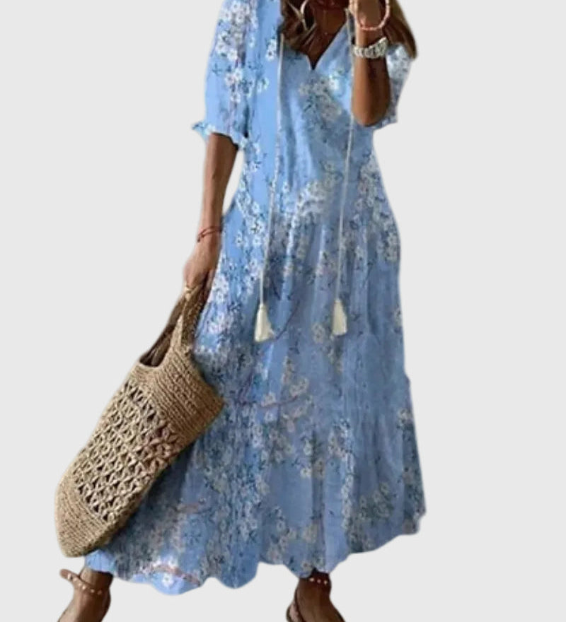 Amalia | Letnia sukienka maxi boho w stylu vintage - widok 5