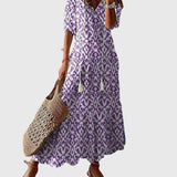 Amalia | Letnia sukienka maxi boho w stylu vintage - widok 3