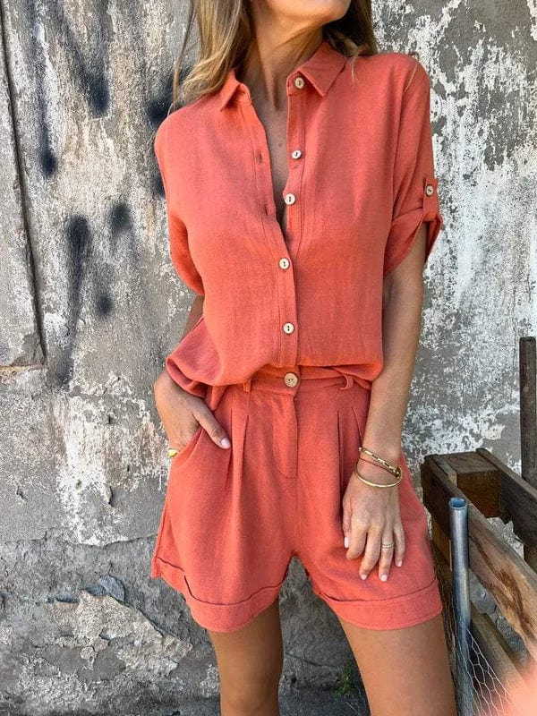 Marlena - Przewiewny komplet z guzikami - widok 4