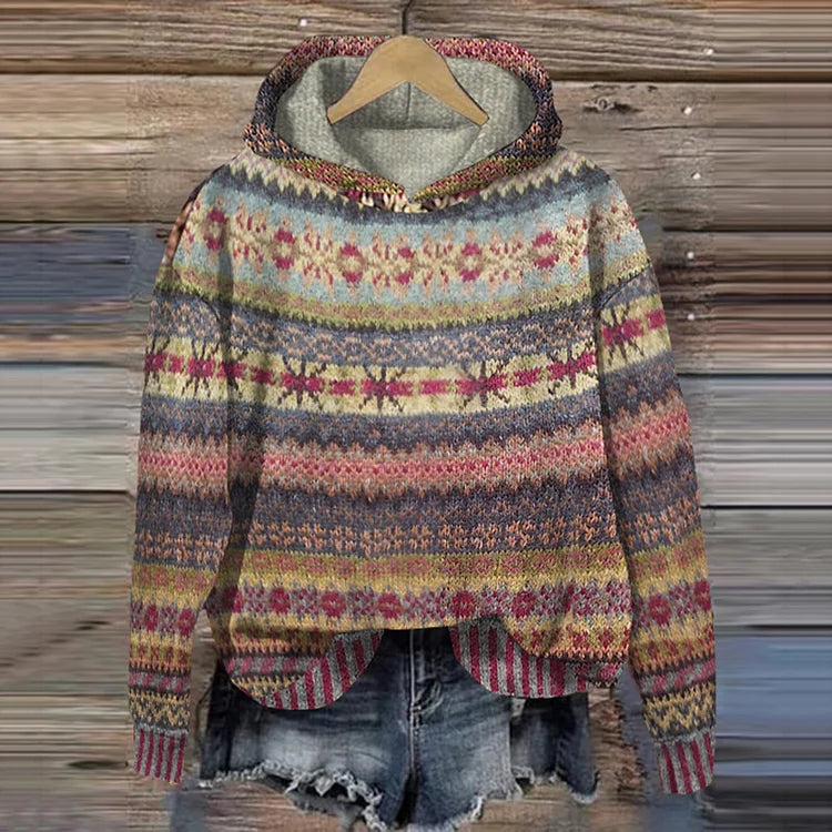 Gaby | Bluza retro w etniczne wzory - widok 2