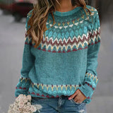 Regina | Sweter w retro fale - widok 2