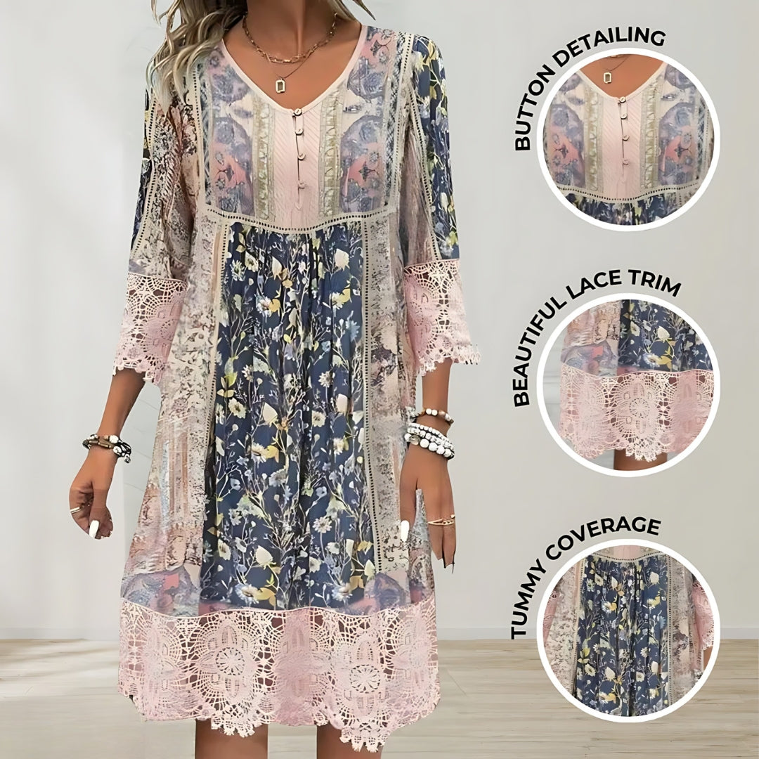 Naya | Zwiewna sukienka midi w stylu boho - widok 2