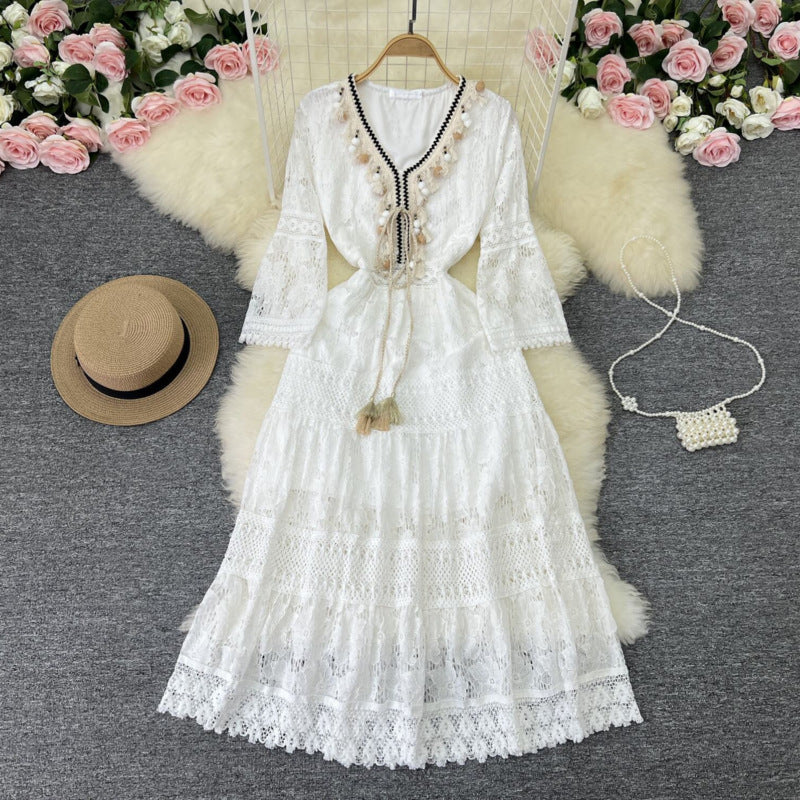Amary - Koronkowa sukienka boho - widok 6