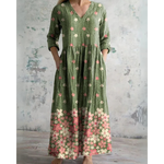 Eleanor | Sukienka maxi w kwiaty w stylu vintage - widok 2