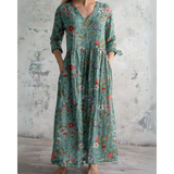 Eleanor | Sukienka maxi w kwiaty w stylu vintage - widok 4