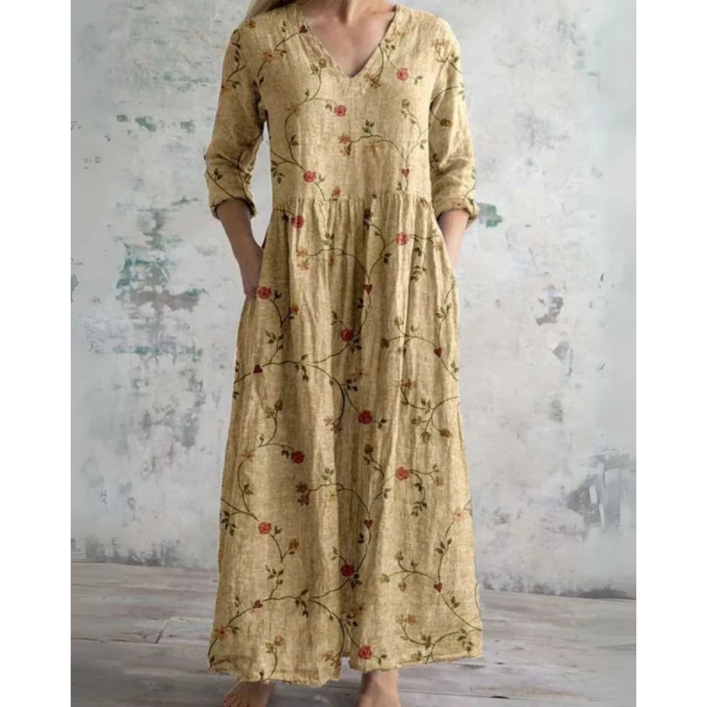 Eleanor | Sukienka maxi w kwiaty w stylu vintage - widok 5