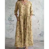 Eleanor | Sukienka maxi w kwiaty w stylu vintage - widok 5