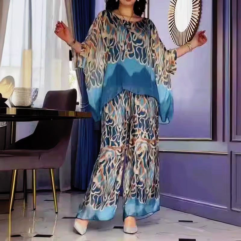 Lynette - Płynny komplet w abstrakcyjne wzory - widok 2