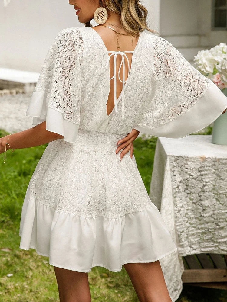 Carole - Koronkowa sukienka boho - widok 2