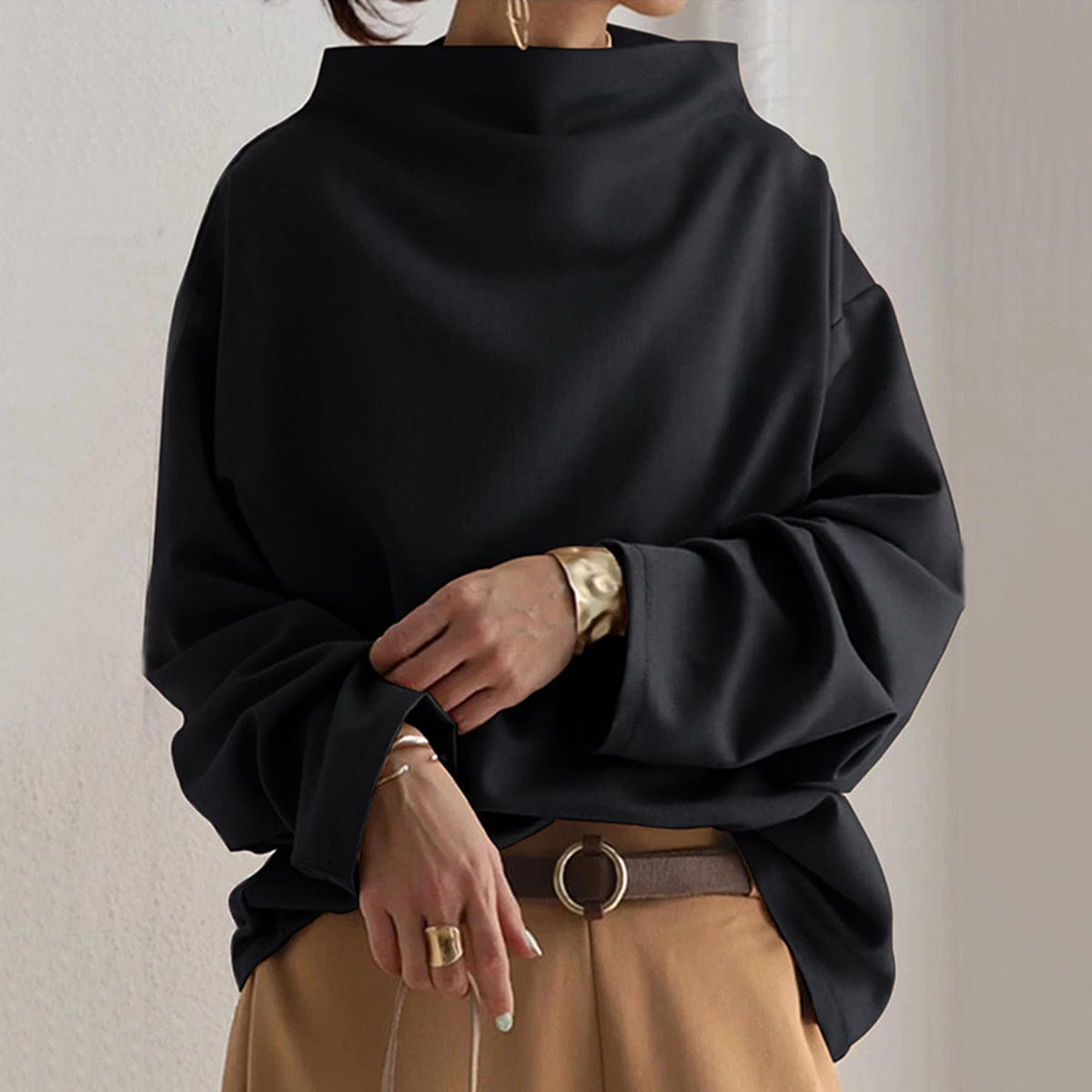 Lisa | Sweter casual ze stójką - widok 2