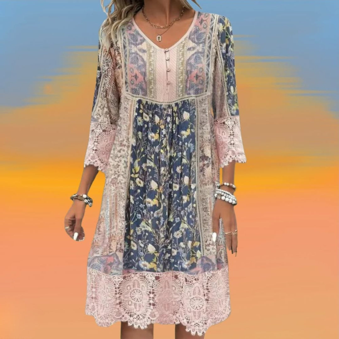 Naya | Zwiewna sukienka midi w stylu boho - widok 3