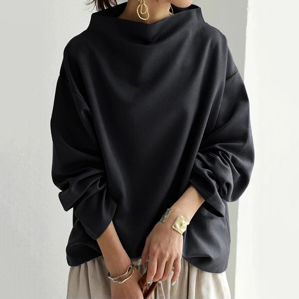 Lisa | Sweter casual ze stójką - widok 3