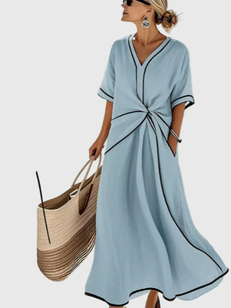 Helena | Drapowana sukienka maxi - widok 2