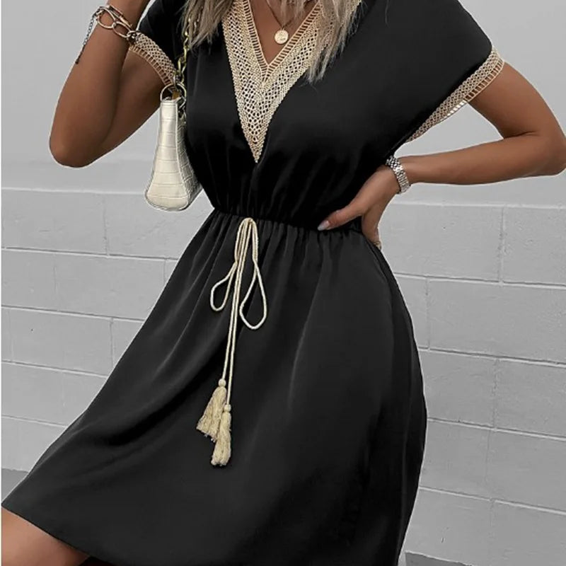 Sabrina - Elegancka sukienka boho - widok 3