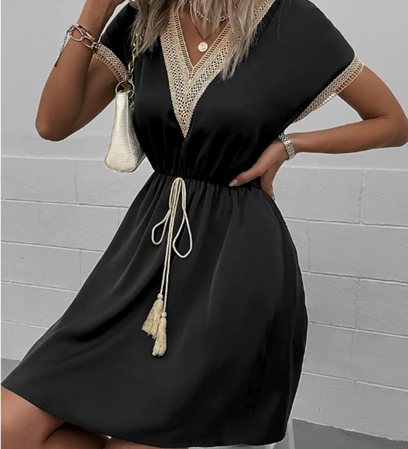 Sabrina - Elegancka sukienka boho - widok 3