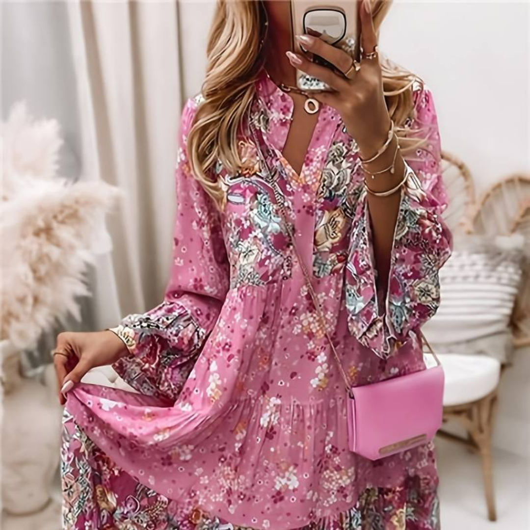 Eira - Sukienka boho z nadrukiem | Iwona Warszawa