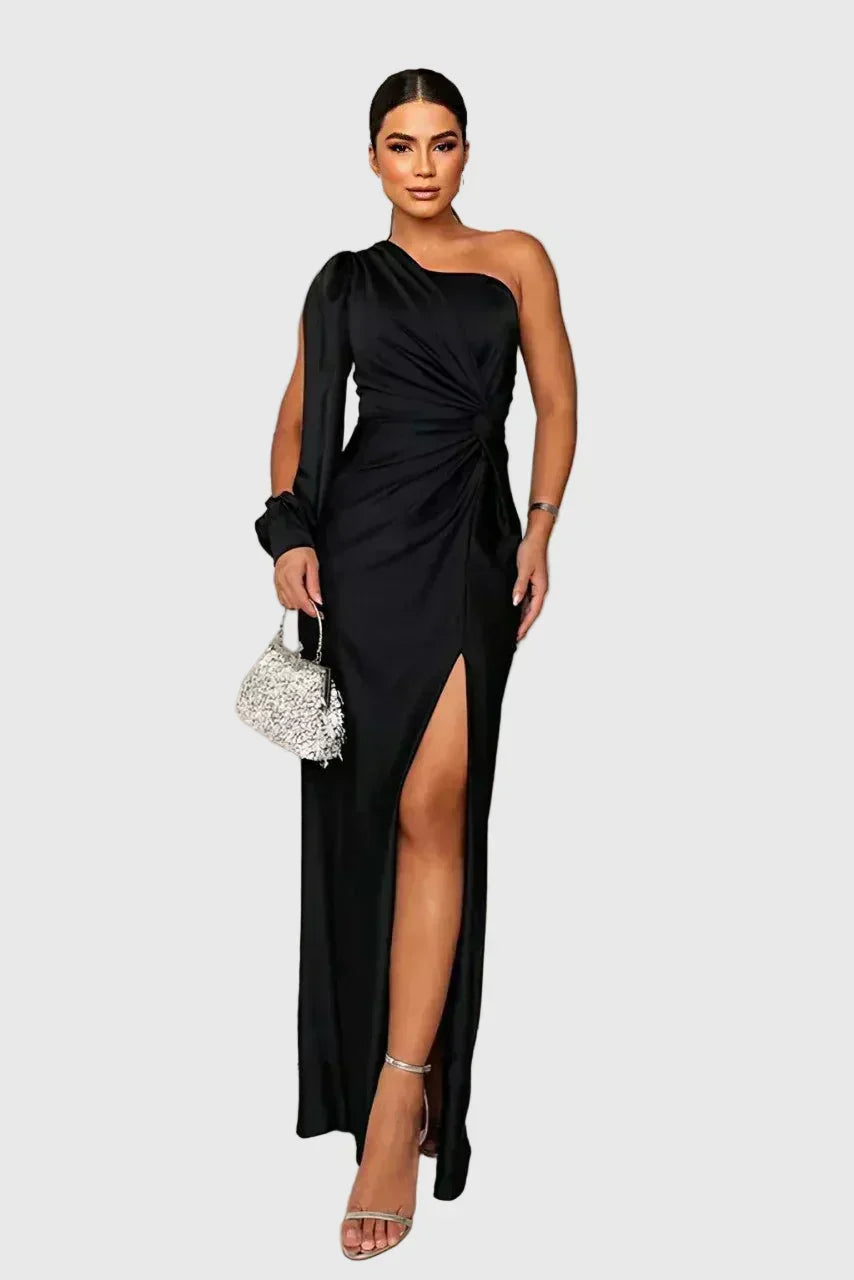 Melyssa | Elegancka zwiewna wieczorowa sukienka maxi - widok 3