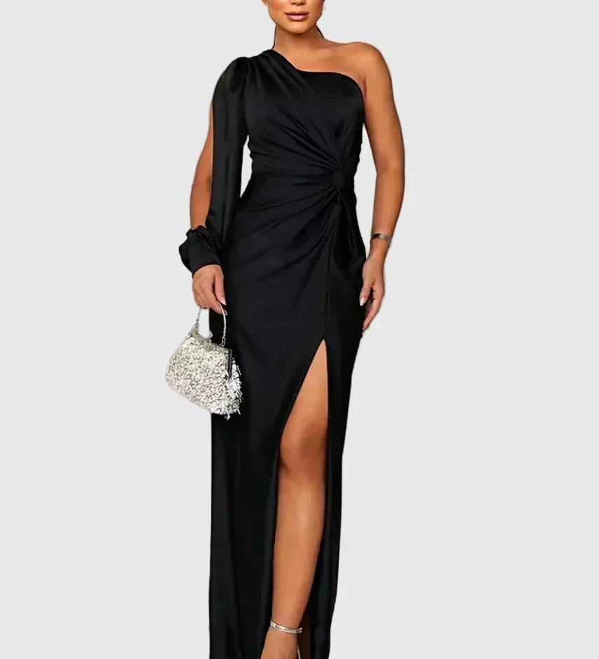 Melyssa | Elegancka zwiewna wieczorowa sukienka maxi - widok 3