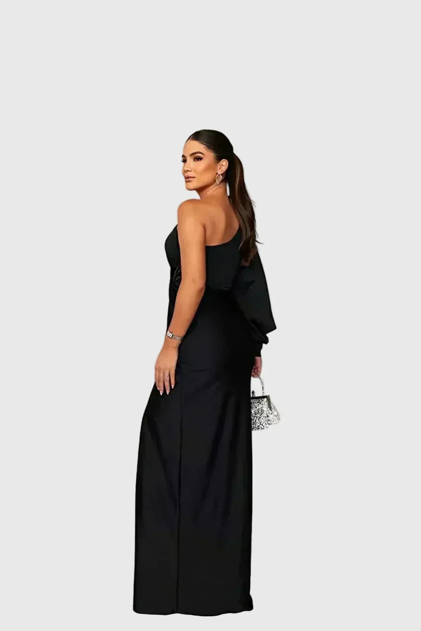 Melyssa | Elegancka zwiewna wieczorowa sukienka maxi - widok 4