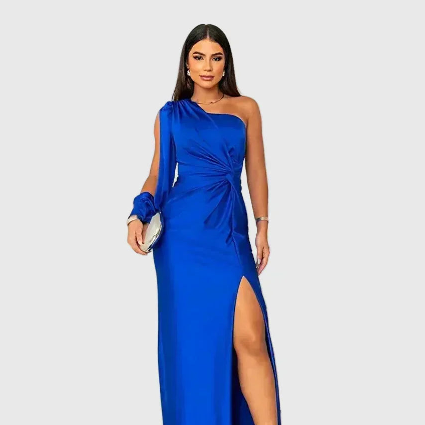 Malwina | Elegancka zwiewna wieczorowa sukienka maxi - widok 5