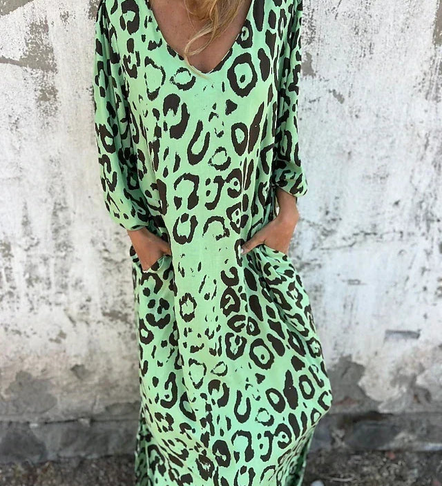 Jessa - Sukienka maxi w panterkę - widok 3