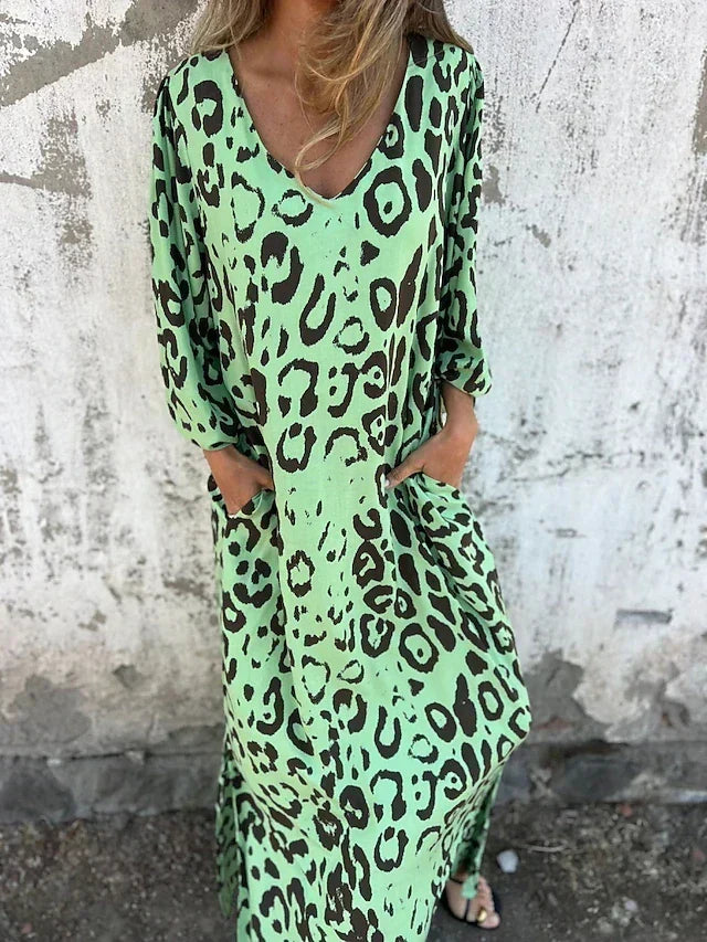 Jessa - Sukienka maxi w panterkę - widok 3