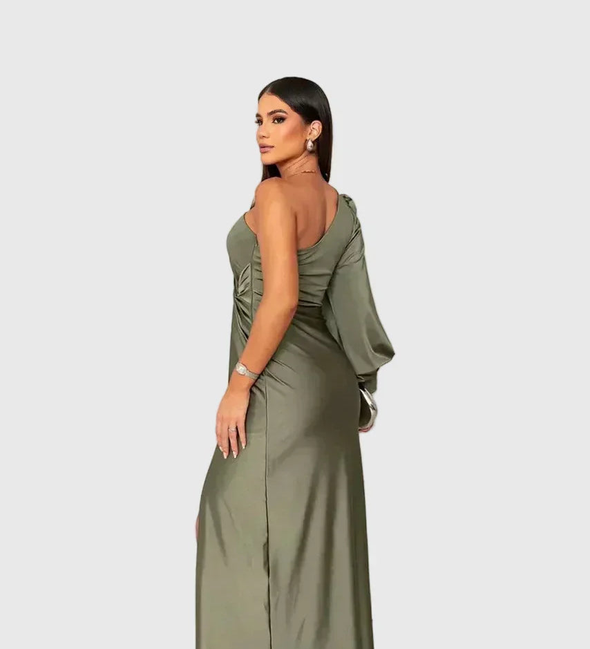 Melyssa | Elegancka zwiewna wieczorowa sukienka maxi - widok 2