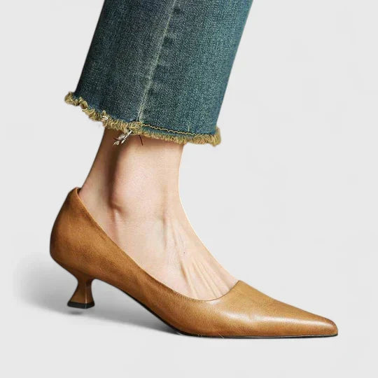 Nyah | Ortopedyczne buty na obcasie, rudobrązowe - widok 8