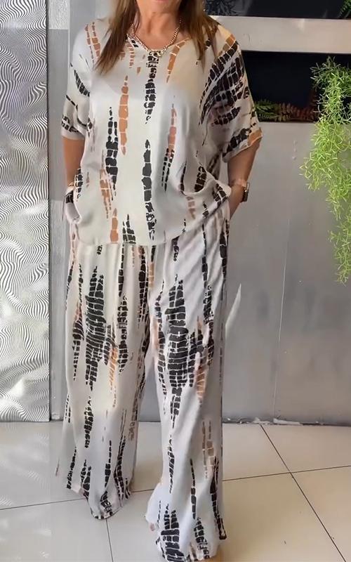 Marie - Komplet casual z nadrukiem - widok 2