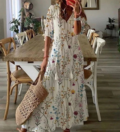 Michaela - Sukienka boho maskująca brzuch - widok 8